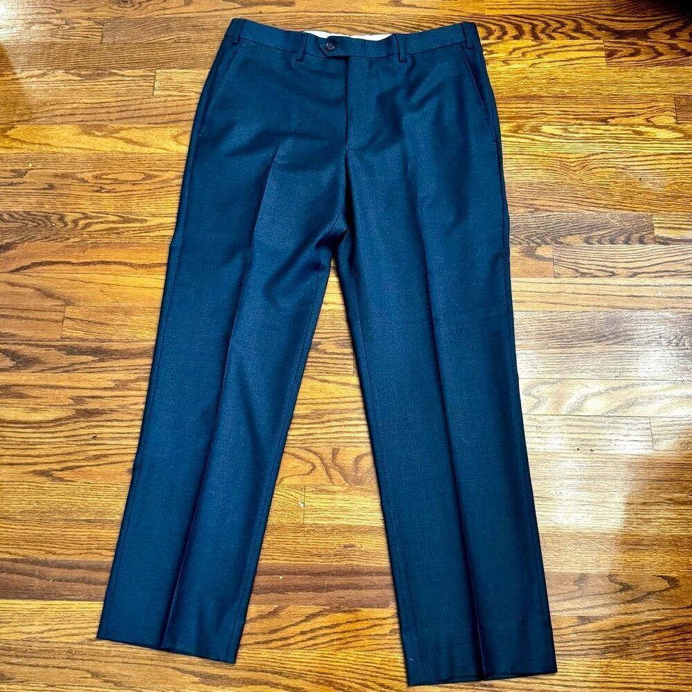 Santorelli ROMEO Flat Front Dress Pants. Blue. Size 36.